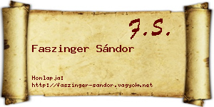 Faszinger Sándor névjegykártya