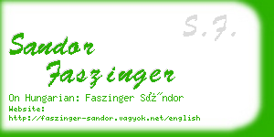 sandor faszinger business card